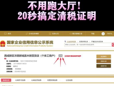 20秒教你线上开具清税证明(全国通用/个体户公司都能用) #注销营业执照 #注销流程 #清税证明 #个体注销 #公司注销