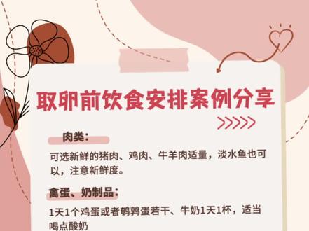 取卵前饮食安排案例分享#试管婴儿 #科普