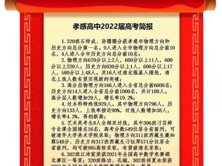 大家期待已久的孝高出喜报了!感谢粉丝提供🙏#孝感 #高考