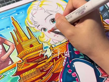 我的家乡主题画猜猜看这是哪里#画画🎨 #手绘