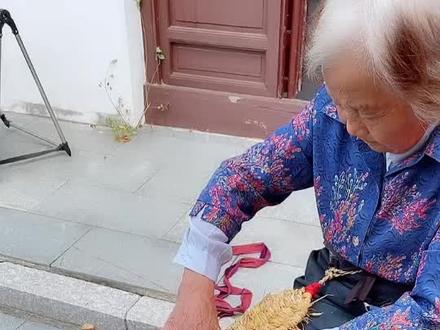 传统手艺人编草鞋🔥🔥🔥