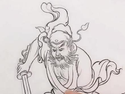 钟馗伏魔手稿设计。#钟馗 #雕刻设计 @抖音小助手