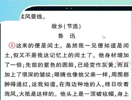 六年级语文上册第24课《少年闰土》复习巩固