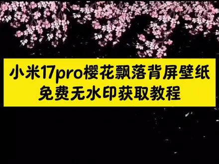 樱花飘落壁纸获取教程 小米17pro樱花飘落壁纸获取方式,小米17pro背屏壁纸 #背屏壁纸 #小米17pro背屏壁纸 小米手机樱花飘落壁纸 小米17pro背屏壁纸怎么获取,小米17pro樱花飘落背屏壁纸怎么设置 #剪映 #动态壁纸