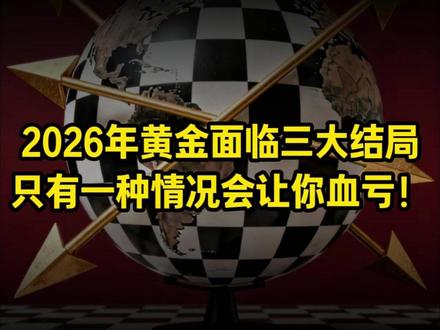 2026年黄金面临三大结局,只有一种情况会让你血亏! #财经 #宏观经济 #大国博弈 #贵金属 #黄金
