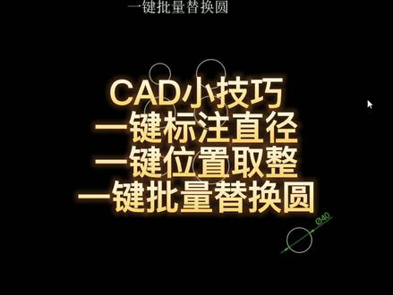CAD小技巧,一键标注直径,一键批量替换圆直径#cad #燕秀 #cad教程