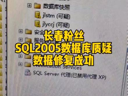 长春粉丝,SQL2005数据库质疑,数据修复成功!#数据库可疑数据恢复 #长春数据恢复 #SQL2005数据恢复