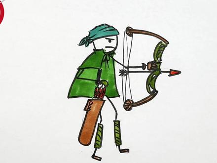 绘画飒气的火柴人猎人版,真是太酷了,男孩们最爱画的画画 #火柴人 #火柴人绘画 #儿童手工绘画 #绘画