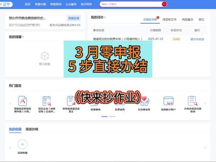 三月零申报5步办结,多一步算我输#营业执照 #报税 #零申报 #个税 #代理记账