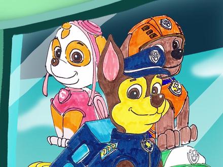 汪汪小分队!#汪汪队 #简笔画 #小狗