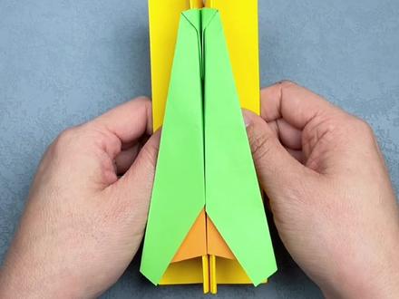 带发射器的纸飞机,简单有趣,让孩子远离手机和小朋友一起去户外玩耍吧#亲子手工 #幼儿园手工 #手工折纸 #纸飞机