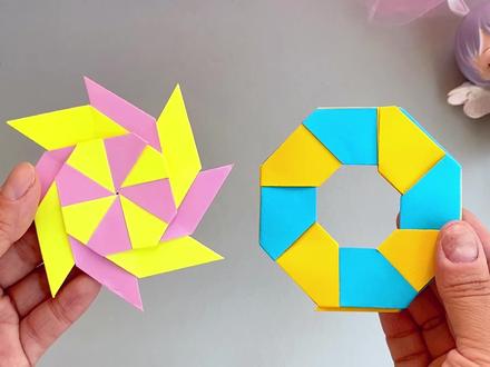 简单好玩的伸缩变形折纸飞镖,简单易学,你学会了吗?#折纸 #折纸教程 #手工 #手工折纸