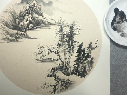 十分钟画一张适合初学者的标准山水小品,一些经验跟您分享 #水墨写意 #国画教程 #国画 #想画就画 #零基础国画