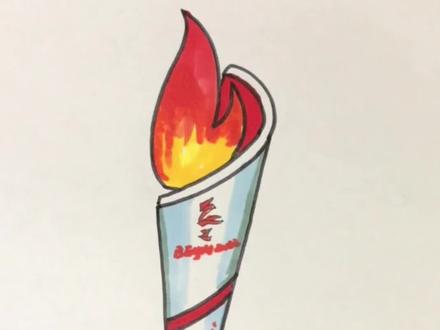 冬奥圣火简笔画#简笔画教程 #安踏元宇宙零号玩家