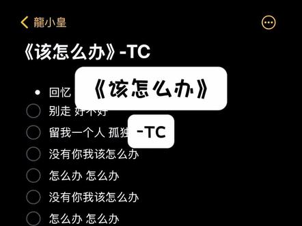 没有你我该怎么办#该怎么办 #合拍伴奏 #TC #龍小皇