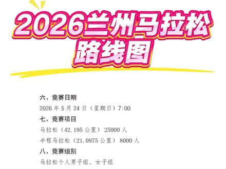 2026兰州马拉松全程路线图#兰州马拉松