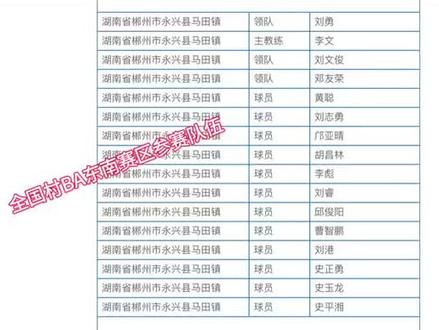 9月11日全国村BA东南赛区参赛队伍名单已公布!