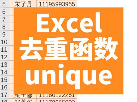 #excel 去重函数unique用法 #office办公技巧 #WPS #创作灵感