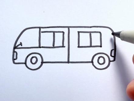 公交车这样画,秒会!#创意简笔画 #亲子简笔画 #一起来画画 #创意美术 #儿童简笔画教程