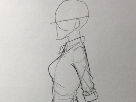 侧身,侧面的身体,是谁画侧身像板子一样?嗯,是我,我以前也爱画板子#绘画教程 #一起学画画