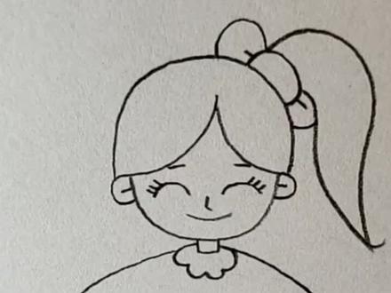 画一个马尾辫小女神!#简笔画 #画画 #画 #想画就画 #手绘 #简单的幸福 #随手画 #原创 #画画教程