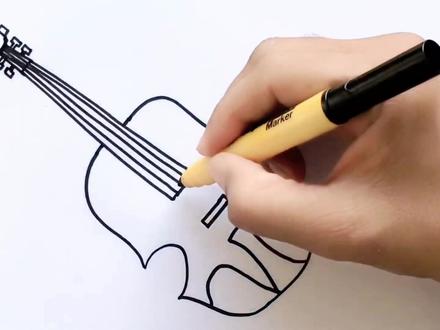 如何从数字 2 开始画一把小提琴 #儿童简笔画 #简笔画 #数字画 #简单画 #教你画 #长视频