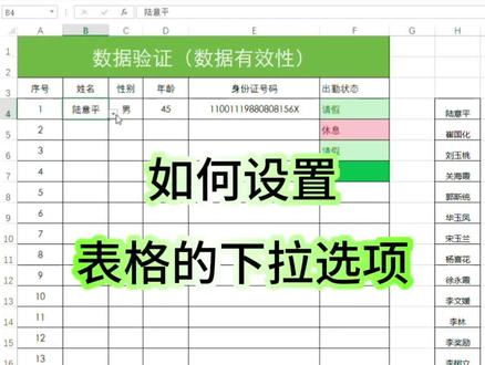 设置表格的下拉选项 #excel操作技巧 #excel表格 #零基础学电脑#绍兴