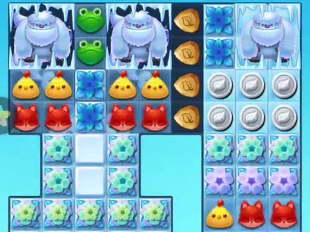 #开心消消乐精英关+182
开局魔力鸟和黄色小鸡交换
然后消除魔法石和右侧的冰块
最后两个染色宝宝分别和特效交换,不要互相交换两个染色宝宝