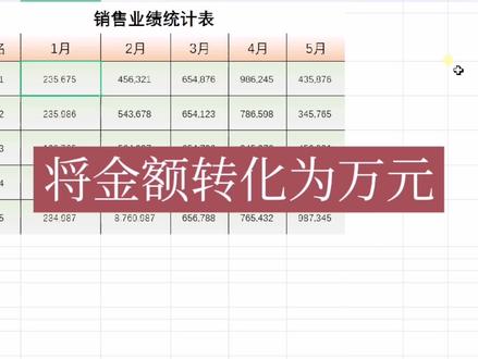 如何将数据金额转换为万元?