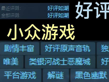 “推荐几款好评如潮的小众游戏”#steam游戏 #小众游戏