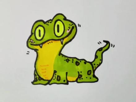 蜥蜴简笔画教程;变色龙简笔画教程#蜥蜴简笔画 #变色龙简笔画 #动物简笔画 #蜥蜴 #恐龙简笔画