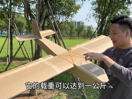 纸板造的飞机竟然能飞?#航模 #遥控飞机 #手工diy