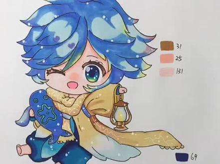 今天画个王者荣耀里的庄周吧!#马克笔手绘 #王者荣耀 #庄周 @抖音小助手