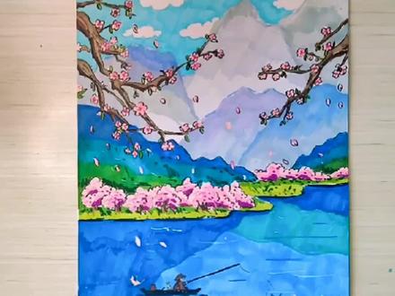 国风马克笔系列『诗配画--渔歌子』#画画 #教你学画画 #国风古韵