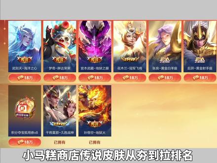 小马商店传说皮肤从夯到拉排行#王者#传说