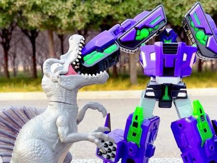 变身钢铁飞龙VS恐龙,开战 #钢铁飞龙5 #钢铁飞龙 #潮玩 #玩具 #恐龙