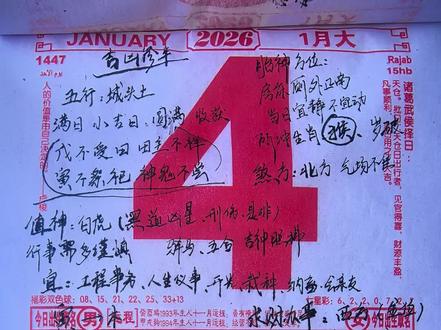 2026 1.4 #电子黄历 #今日黄历