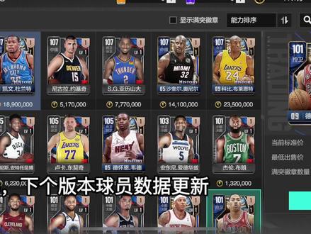 基本确定数据更新的球员了#美职篮全明星#2k帆仔#nba2k手游创作者激励计划 #nba2k随乐 #数据更新