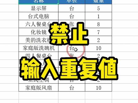 零基础教你在表格中,设置禁止输入重复项#wps表格 #excel办公小技巧