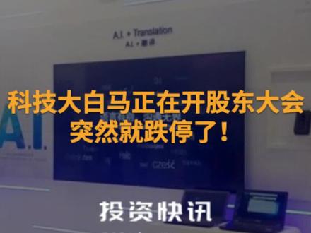科技大白马正在开股东大会,突然就跌停了!#科大讯飞#闪崩跌停