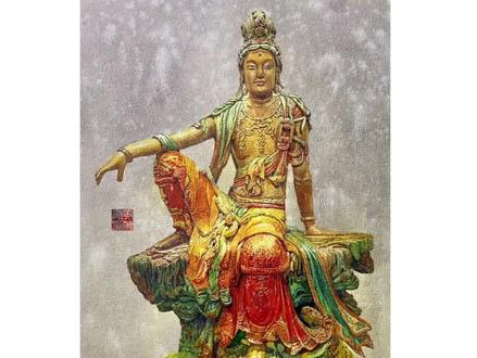 简简单单画张水月观音 #水彩 #手绘 #水月观音