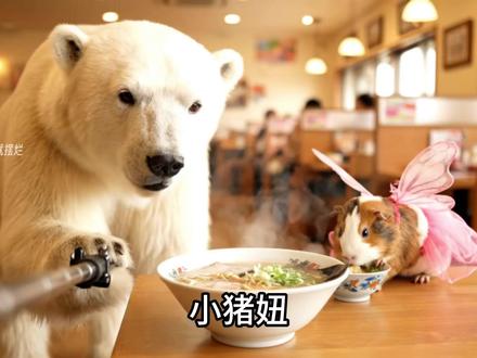 仙女下凡,红包来啦 #北极熊 #猪妞 #搞笑 #红包来啦