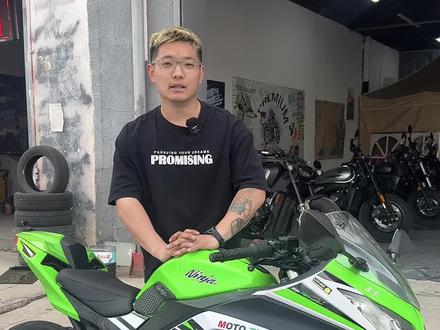 这是自用车,升级的很多,买回去就能用来练车。#机车 #摩托车 #二手摩托车 #川崎忍者 #忍者250