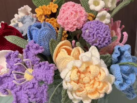 凌霄花,花瓣教程,一共重复钩织5片花瓣哦。#手工编织零基础教学