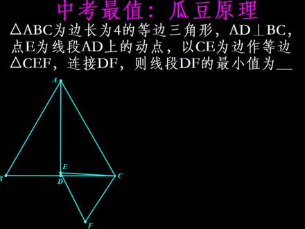 #瓜豆原理 #初中数学 #中考数学 #几何最值 #一模考试 瓜豆模型秒杀一模压轴题👍👍👍