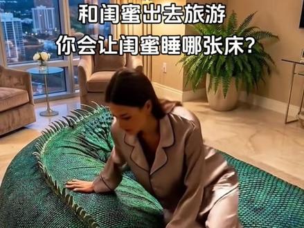 和闺蜜出去旅游睡的床…👛#创意 #抽象 #解压 #治愈 #闺蜜