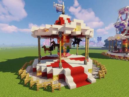#我的世界 #游戏 简单易学!教你酷炫旋转木马(我的世界建筑教程)