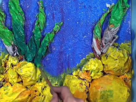 #15秒学会一个新技能 #原创 #创意美术 #环创 旧报纸别扔,海底世界 废物利用~#手工 ➡️彩翼美术