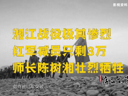 湘江战役极其惨烈,红军减员只剩3万,师长陈树湘壮烈牺牲