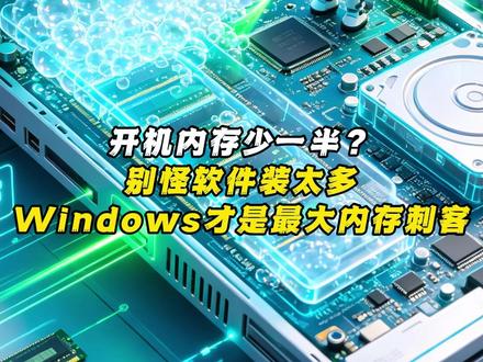 开机内存少一半?Windows才是最大内存刺客 #电脑小白 #电脑小技巧 #电脑知识 #科普